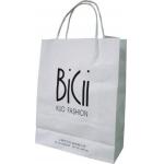 Logo Printed Shopping Paper Bag Packaging White 110 Gram Reusable for sale