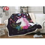 Digital Printing Micro Mink Sherpa Blanket , Double Layer Royal Plush Fleece Blanket for sale