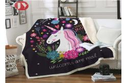 China Digital Printing Micro Mink Sherpa Blanket , Double Layer Royal Plush Fleece Blanket supplier