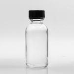 Clear Body 30ml Boston Round Glass Bottles Customizied Surface Handling for sale