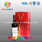 Wine Bottle Customized Paper Bags / Custom Printed Kraft Paper Bag With Logo Printing