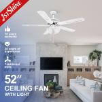 Add a Touch of Style to Your Space with this 52 Inch 5 Blade AC LED Ceiling Fan White for sale