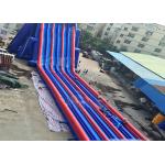 Blue And Red Giant Inflatable Slide With Three Lanes / Digital Printing for sale