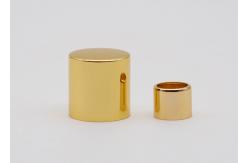 China Gold Add Weight Aluminum Perfume Bottle Caps With Inner Plastic Black Cap supplier