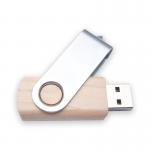 Twist Shaped Wooden USB Drive Metal Case Bamboo Color Embossing LOGO for sale