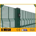 Green Powder Coated Clear View Fence Anti Climb 358 With 4mm Wire Diameter For Garden for sale