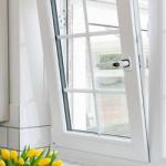 White Tilt And Turn UPVC Window Double Glass Outward Swinging Windows Customizable