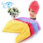 Colorful Microfiber Coral Fleece Hair Turban Hair Drying Cloth Super Absorption for sale