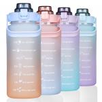 Large Half Gallon 64oz Motivational Water Bottle With Straw Time Marker BPA Free For Fitness for sale