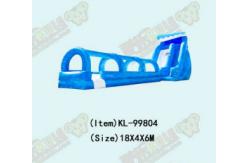 China Outdoor Blue Wave Inflatable long Water Slides With Pool for aldult supplier