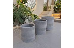 China Hand Carve Finishing Fiber Clay Planter D300*H270 With Drainage Holes supplier
