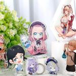 Transparent Acrylic Keychain With Metal Ring Cartoon character Durable Silk Screen Printed Ideal Gift Acrylic Keychain for sale