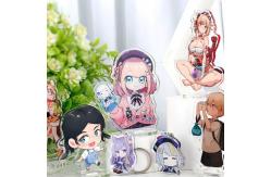 China Transparent Acrylic Keychain With Metal Ring Cute Animation Cartoon Character Printed supplier