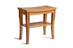 China Indoor Bamboo Shower Benches Seat And Stools With Storage Shelf Unbreakable supplier