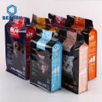Printed Resealable Flat Bottom Pet Food Bag Hot Stamping With Zipper for sale
