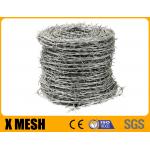Galvanized Barbed Wire With Four Barb Type Reverse Twist High Tensile For Military Security for sale