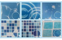 China 3D Texture Design 18x33 Pool Liner 25m Mosaic Light Blue Pool Liner supplier