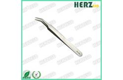 China 15 Degrees Angle Electronic Static Discharge Tools Curved Flat Tip Tweezers supplier
