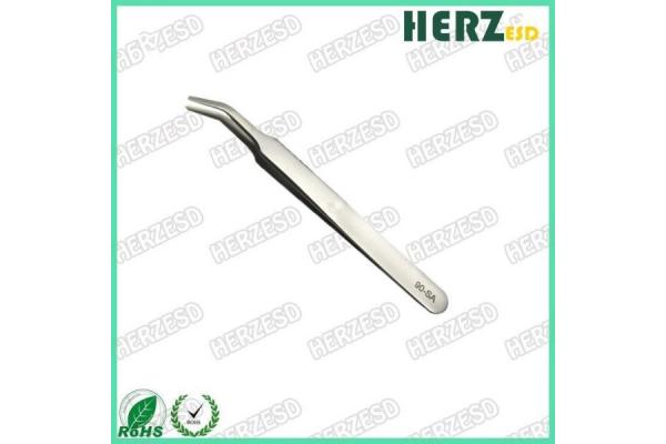 15 Degrees Angle Electronic Static Discharge Tools Curved Flat Tip Tweezers