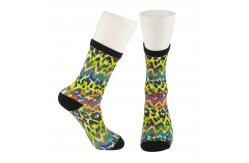 China Yellow Anti Slip Custom Printed Socks , Eco - Friendly Soft Cute Printed Socks supplier