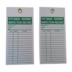 Custom Lockout Eye Wash / Shower Inspection Record Tag 7x4 for sale