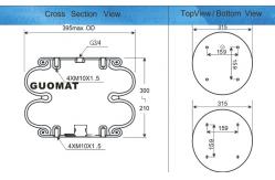 China FD 530-22 CI Double Convolution Air Spring Actuator 12 Months Warranty supplier