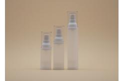 China Frosted Slim Airless Cosmetic Bottles White Spray Pump Easy Refill Stable Performance supplier