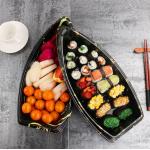 Variety Color Ship Type Food Plates Stackable Melamine Boat Sushi Tray Container for sale
