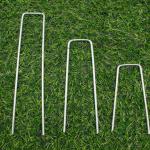 China Galvanized Anti Rust Ground Metal Garden Pins U Shaped Securing Nail For Weed Control for sale
