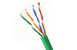 China PVC Jacket UTP CMP CAT6A Plenum 1000ft 23AWG 10Gbps For Green Jacket supplier