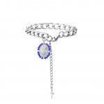 925 Neutral Sterling Silver Chain Bracelet Crystal Pendant Bracelet Jewelry Oem for sale
