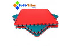 China Red Blue 1m×1m High Density Gym Mat , 30mm Foam Exercise Tiles supplier