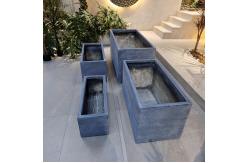 China Green Fiber Clay Outdoor Planters with Rectangle Shape Frost Resistant Flower Pot supplier
