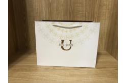 China Custom CMYK Printing Cardboard Shopping Bags With Nylon Rope Handle supplier