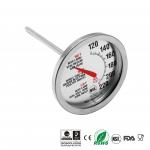Silver 2.4 Dial Bimetal NSF Oven Safe Meat Thermometer for sale