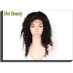 Black 8A Glueless Deep Curl Human Hair Front Lace Wigs With 130% Density