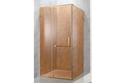 China Elegant  Shower Enclosures With Tinted Glass And Golden Aluminium Frame supplier