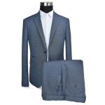 Spring Slim Fit Tailored Suits Grey Check 42-62 Size Adults Business for sale