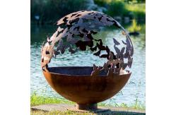 China 120cm Corten Steel Fire Pits 800mm Sphere Firepit Decoration supplier
