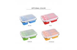 China Rectangle 3 Compartment Collapsible Bento Box For Adults supplier
