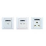 86 Type Network Cable Faceplate Single Port / Double Ports / Triple Ports With Shutter for sale