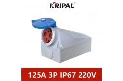 China 125A IP67 Waterproof Industrial Wall Mounted Socket 4 Pole 380V supplier