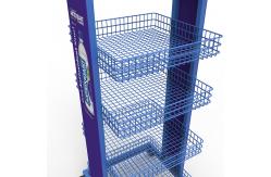 China Demountable Water Bottle Display Rack Beverage Display Stand With Casters supplier