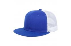China Blank Plain 6 Panel Trucker Cap Custom Flat Mesh Trucker Hat supplier