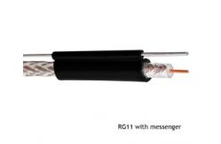 China Non-Plenum RG11 with Steel Messenger Coaxial Cable 60% and 40% Aluminum Braiding supplier