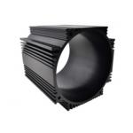 Black Anodized Industrial Aluminum Profile / Cylinder Shell For Motor Housing for sale