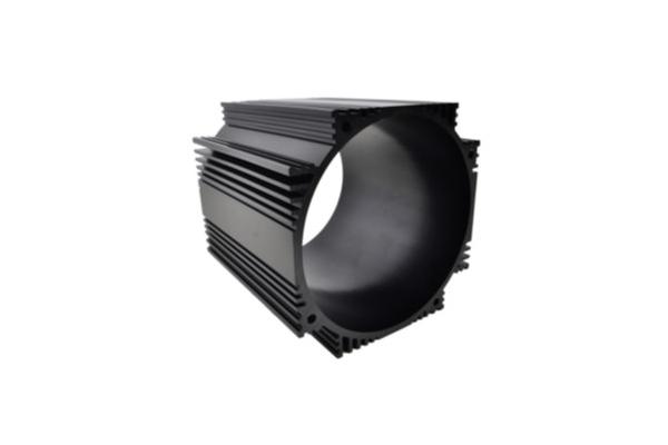 Black Anodized Industrial Aluminum Profile / Cylinder Shell For Motor Housing