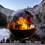 Wood Burning Steel Fire Pit Rustic Red Or Customized Backyard Fire Pit