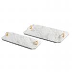Crystal Metal Handle Rectangle ODM Decorative Display Trays for sale