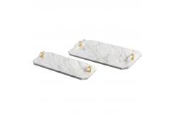 China Crystal Metal Handle Rectangle ODM Decorative Display Trays supplier